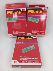 Lot of 3- 3 Packs Filtrete Hoover S Vacuum Bags 64705B Canister Vacs Bags Lot 9 - Picture 1 of 6