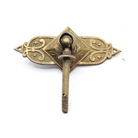Vintage Brass Drawer Pull Salvage Hardware Part Reclaimed Ornate Back Plate Cover