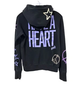 PINK Graphic Heart-Themed Hoodie Size S Multicolor Victoria's Secret Sweatshirt - Picture 1 of 8