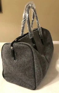 DSW Gris Lana Fieltro Lona Viaje SEMANA Escapada Bolso Cremallera, Doble Correa NUEVO - Imagen 1 de 7