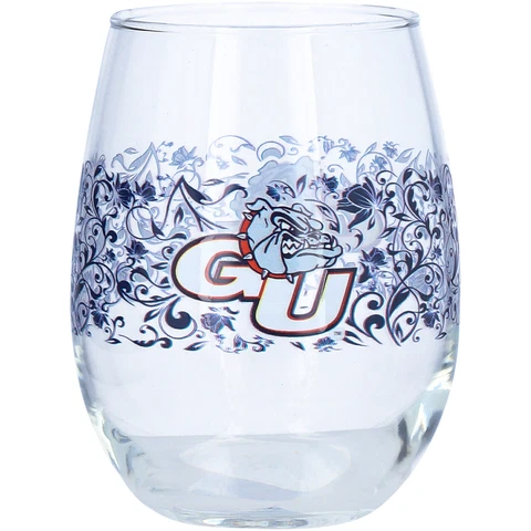 Gonzaga Bulldogs 15oz. Floral Stemless Wine Glass Cover