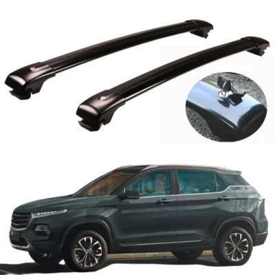 Cross Bar Fits For chevrolet tracker 2019-2024 Roof Rail Rack Lockable Cargo Bar - Image 1 of 4