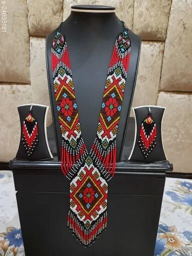 Collar de cuentas de semillas hecho a mano estilo americano collar de cuentas boho pendiente Foto 1 de 1