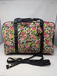 Luv Betsey Johnson Weekender Duffle Bag Reisetasche gesteppt Leopard Blumen - Bild 1 von 11