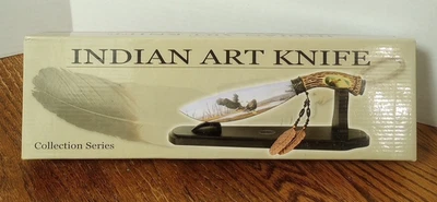 Cuchillo de arte indio KS5802E con caja - mango de águila decorativo exhibición coleccionable Foto 1 de 4