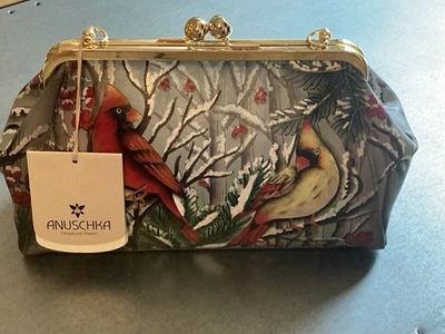 New Anuschka Cardinal Leather Kiss Lock Purse! Perfect 🎁 Gift - Image 1 of 4