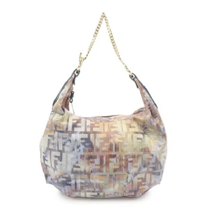Authentic FENDI Zucca Canvas Chain Shoulder Bag Multicolor 8BR581 Used F/S - Picture 1 of 24