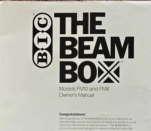 BIC FM10 FM8 The Beam Box Manual del Propietario OEM * MUY BUEN ESTADO * - Imagen 1 de 1