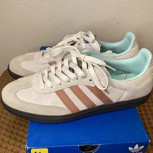 New Adidas Samba OG Men’s Sz 8.5 Clay Strata ID2047 Beige Tan Orange Coral Suede - Picture 1 of 8