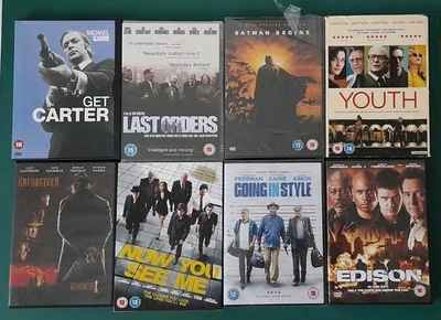 8 x DVDs Morgan Freeman Michael Caine Bundle Joblot - 4 BNWT / 4 USED - Image 1 of 4
