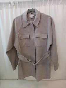 ❤️ Topshop Grey Lovely Fabric Belted Jacket Size 10 BNWT - Picture 1 of 9