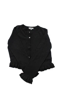 Milly Minis Girls Crew Neck Ruffle Cardigan Sweater Top Black Size 14/16 - Picture 1 of 5