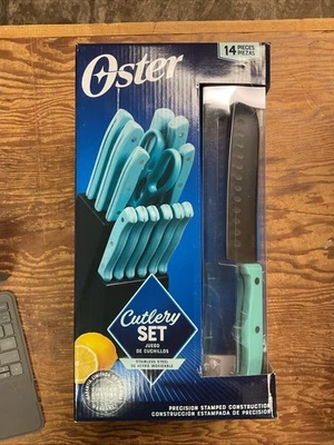 Oster Evansville Juego de cubiertos de acero inoxidable de alto carbono de 14 piezas NUEVA CAJA SELLADA Foto 1 de 2