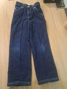 Vintage Tommy Hilfiger Boys Girls Jeans Carpenter Sz 6 Blue Denim Cotton Zip - Picture 1 of 17