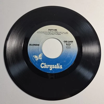 Blondie "Rapture" 45 Протестировано Vg+ Chrysalis 1981 - Изображение 1 из 3