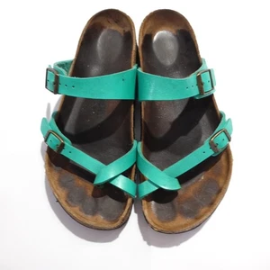 Birkenstock Mayari Sandals Women’s Size 41 Womens US 10 Turquoise Teal Leather - Picture 1 of 9