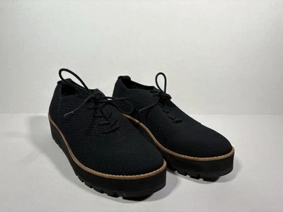 Plataforma Oxford Eileen Fisher Eddy Negra Tejida Elástica Reciclada Talla 9 Foto 1 de 4