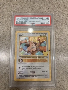 PSA 10 Gem Mint Cleffa 20/111 Celebrations Classic Collection Pokemon Card - Picture 1 of 2