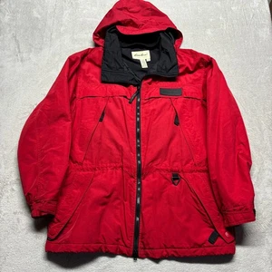 Vintage Eddie Bauer Ski Jacket Mens Large Parka Red Wool Thinsulate Coat EUC - Picture 1 of 9