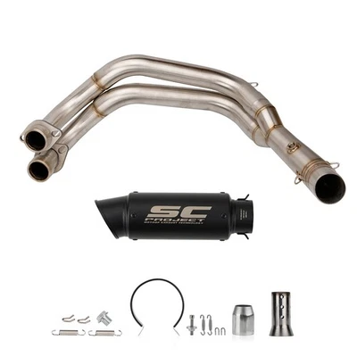 For Yamaha YZF R7 2021-2025 MT-07 FZ07 Whole System Exhaust Pipes Muffler Black Foto 1 de 4