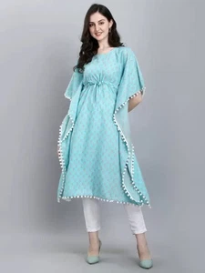 Beach Cover-Up Kaftan Anokhi Boho Soft Cotton Indian Festival Caftan Maxi Dress - Picture 1 of 6