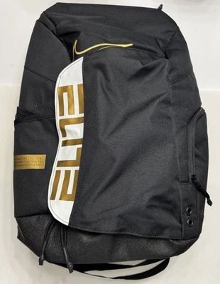 Nike Elite Pro 32L Basketball Backpack - Black White Gold - Image 1 of 4