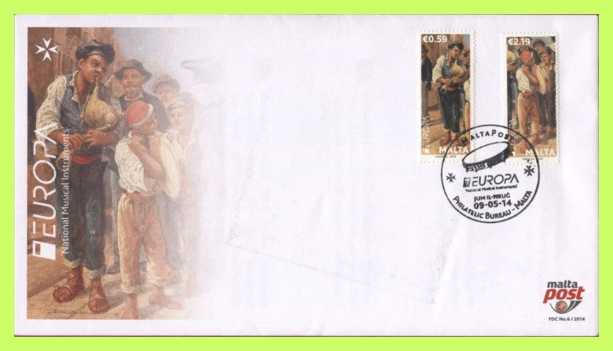 Malta 2014 Europa, Musical Instruments set First Day Cover - Image 1 of 1