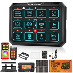 AUXBEAM AC-1200 12 Gang RGB Switch Panel bluetooth Remote for Can-Am Maverick - Foto 1 di 12