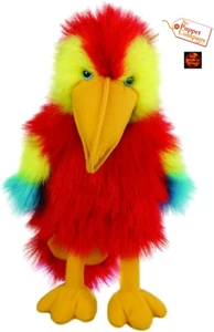 Scharlachrote Baby Ara Vogel rote Handpuppe mit Quietscher 30 cm - Neu mit Etikett - Bild 1 von 1