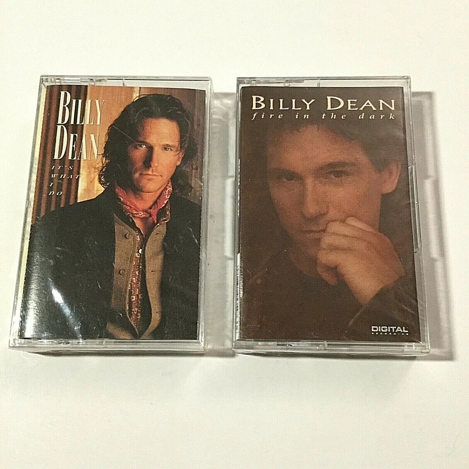 Billy Dean 2 Cassette Lot Fire In The Dark (1993) It's What I Do (1996) Sealed - Image 1 of 3