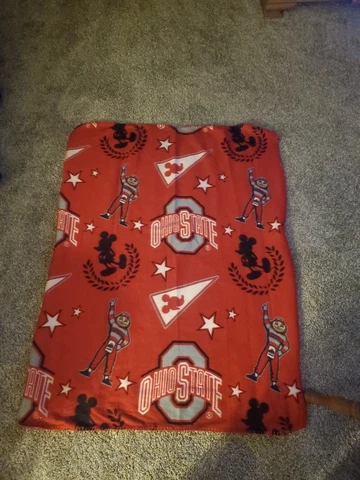 NCAA "Mickey Mouse" Fleece Ohio State Buckeyes Throw Blanket 38" x 50" Cover