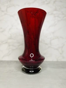 Jarrón rojo de vidrio artístico de la colección Jarek Kozlowsky hecho en Polonia - Imagen 1 de 7