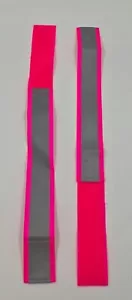 2x Reflektorband Klett reflektierend Leuchtarmband Pink Joggen Fahrrad Schule - Bild 1 von 5