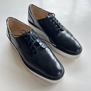 Zara Derby Platform oxford Shoes Black Lace Up Womens Size 39 US Size 9 - Picture 1 of 7
