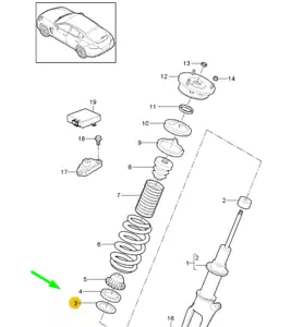 PORSCHE PANAMERA 970 Front Strut Lower Washer Shim 97034351530 NEW GENUINE - Picture 1 of 2