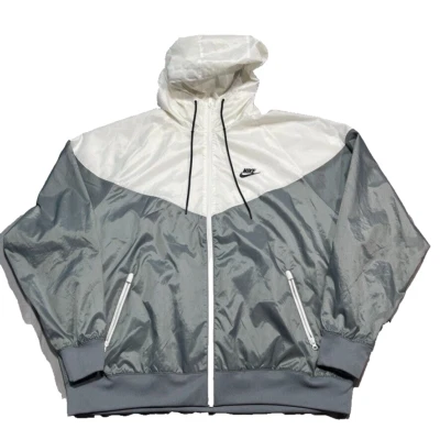 Vintage Nike Windbreaker Swoosh Pinwheel Hoodie Nylon Mens XL Color Block 90s - Image 1 of 4