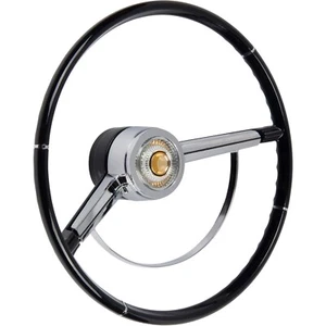 American Retro 15" Steering Wheel Vintage 64 65 Chevelle New Black Hot Rod Chevy - Picture 1 of 4