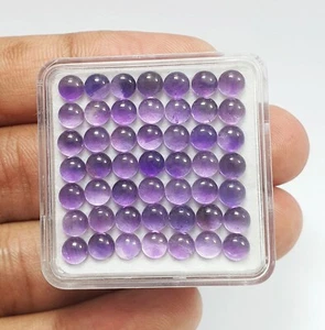 20 Pcs Natural Round Cabochon AAA Purple Amethyst Calibrated Lot Loose Gems 5 MM - Picture 1 of 13