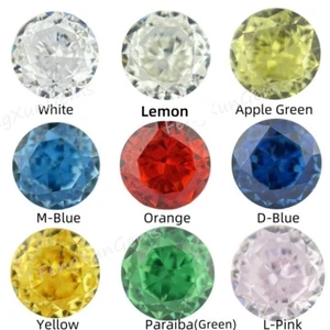 Round Crush ice cut Cut Multicolor Cubic Zirconia Sparking bead For Fine Jewelry - Picture 1 of 61