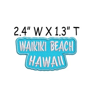 Waikiki Beach Hawaii Patch Iron-on Embroidered Applique - Picture 1 of 12