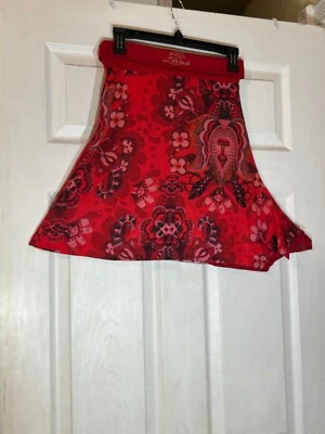 Girls Desigual  red skirt with  black and silver size 11/12 VGC - Image 1 of 4