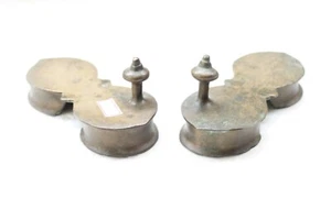 Antique Old Brass Unique Shape Holy Religious Paduka Slippers Khadau NH5110 - Picture 1 of 7