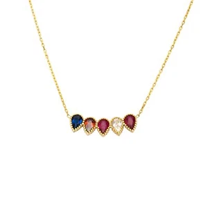 925 Sterling Silver Birthstone Necklace Mothers Day Gift Grandmother Gif - Picture 1 of 9