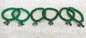 St. Patrick's Day Charm Bracelet, 4-Leaf Clover Bracelet, Women Jewelry - Picture 1 of 3