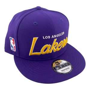 New Era Los Angeles Lakers Script Up Purple/Grey UV NBA 9FIFTY Snapback Hat - Picture 1 of 7