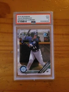 2019 Bowman Chrome Prospects #33 Julio Rodriguez 1st Card PSA 7 NM Rookie Card - Picture 1 of 1