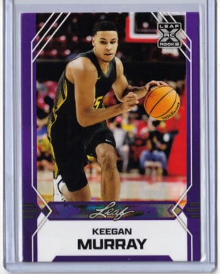 🔥 KEEGAN MURRAY 22-23 Leaf Draft #B-10 PURPLE Parallel Rookie RC Hawkeyes 🔥 - Image 1 of 2