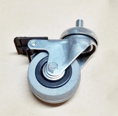 RUOTA MASE ART. RGLF DIAM .60 MM C/PERNO M10 C/ FRENO PIROETTANTE PORTATA 45KG.  - Immagine 1 di 3