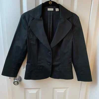 Галоген черный хлопок Blazer насечки лацканы покрытый кнопки размер маленький - Изображение 1 из 4