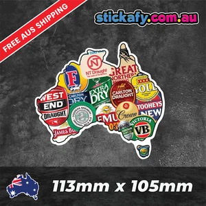 Aussie Beers Sticker Funny Laptop Car Window Bumper 4x4 Ute JDM Decal 4wd - Picture 1 of 4